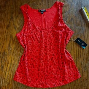 Vintage 90s INC Orange Leopard Print Women's Tank Top